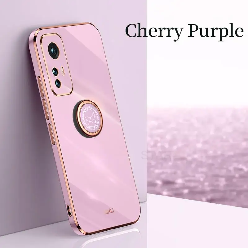 Luxury Plating Ring Holder Stand Silicone Case Cover