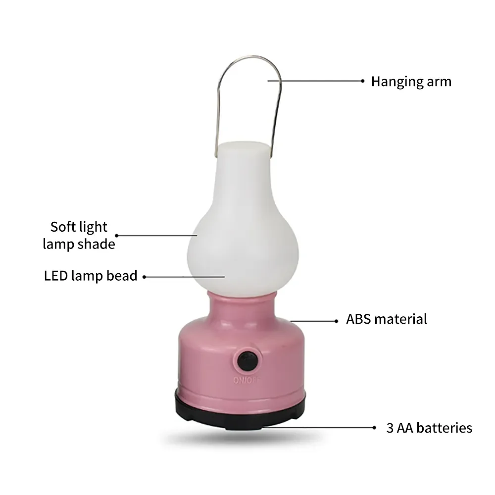 Portable Camping Lights 2 Lighting Modes Waterproof Outdoor Camp Tent Lamp for Hiking Climbing Yard