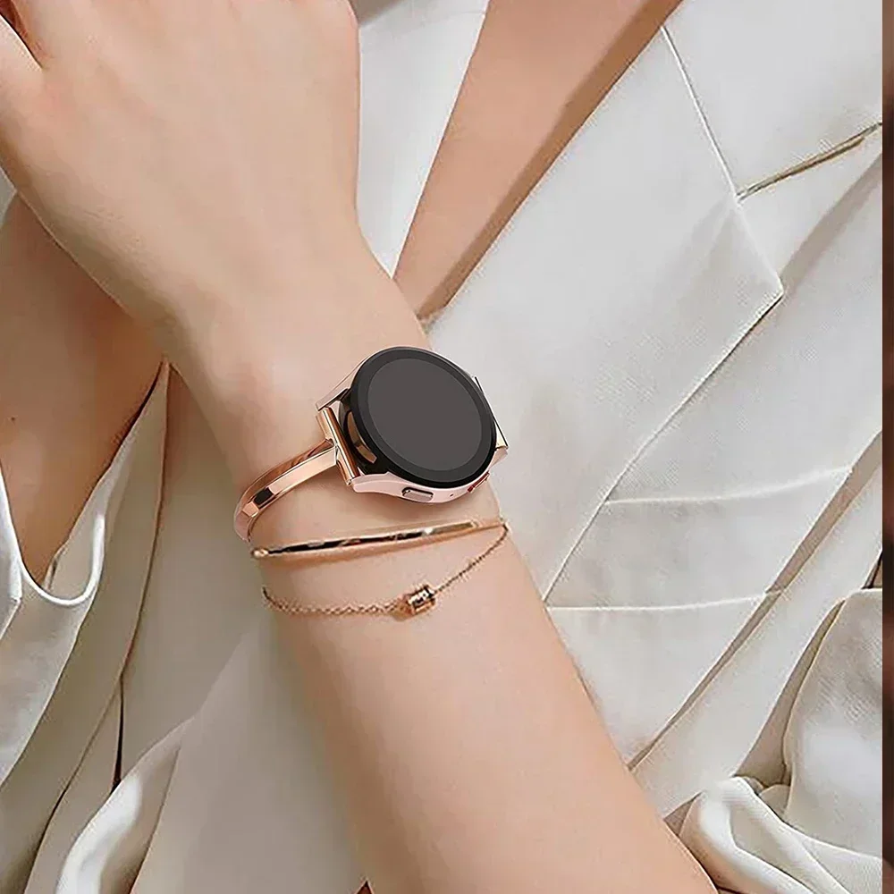 Women's 20mm Slim Stainless Steel Watch Strap - Elegant Bracelet Design