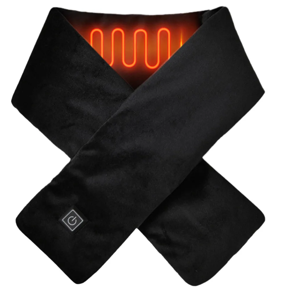 Electric Heating Scarf USB Charging Electric Heated Scarf Cold-Proof Thermal Neck Wrap Warmer Soft for Outdoor Camping Hiking