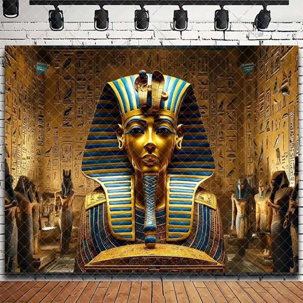 Retro Ägyptische Landschaft Poster Tuch Ägypten Papyrus Pharao Charakter Hieroglyphen Hintergrund Party Dekorationen Wohnzimmer Dekor – Detail 22