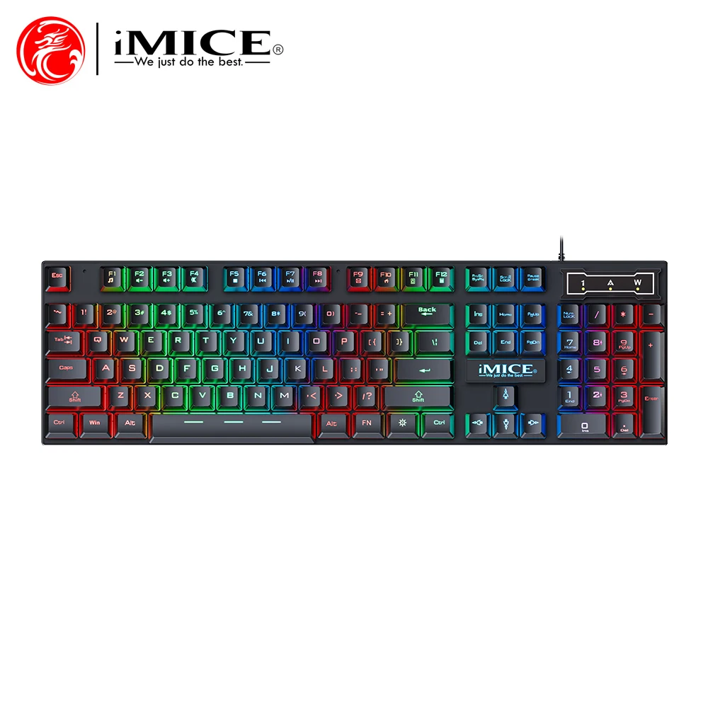 유선 RGB 백라이트 게이밍 키보드 및 마우스 콤보, Windows PC 컴퓨터용 3200DPI 조정 가능한 고정밀 키보드 마우스 세트