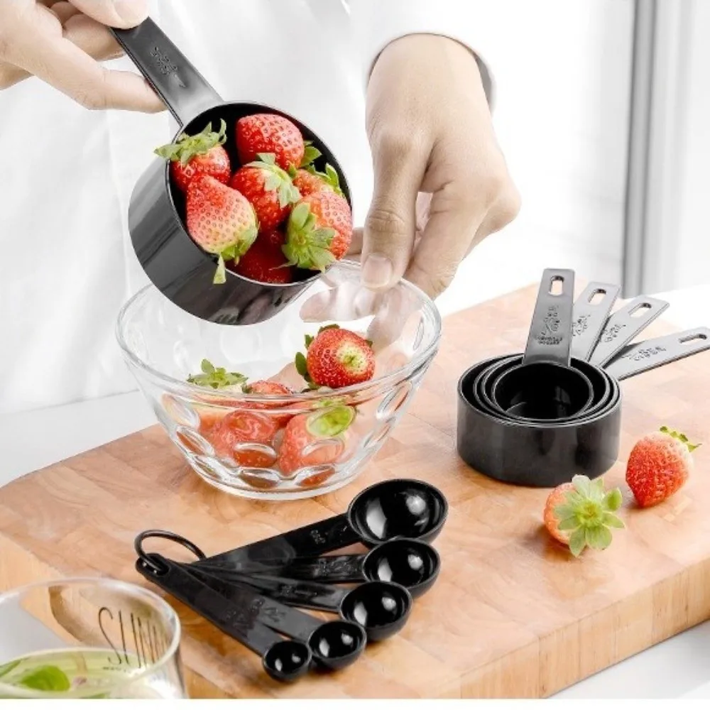 10pcs/set Stackable Kitchen Measuring Spoon Accurate Measurement Plastic Cooking Scale Tool with Scale Multipurpose