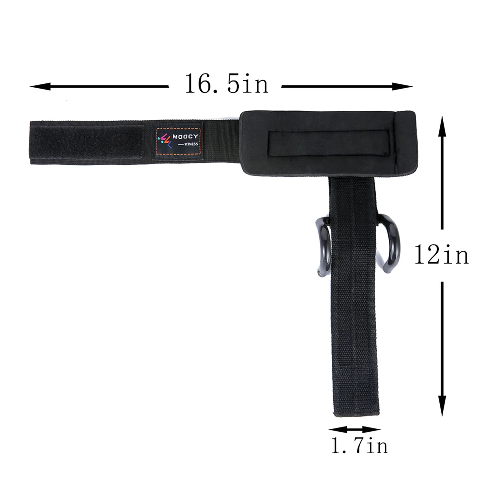 SAWANS - Coppia di cinghie per sollevamento pesi, con ganci antiscivolo, rivestimento in neoprene, imbottite, in acciaio solido, supporto per il polso, per palestra, per trazioni alla sbarra, per
