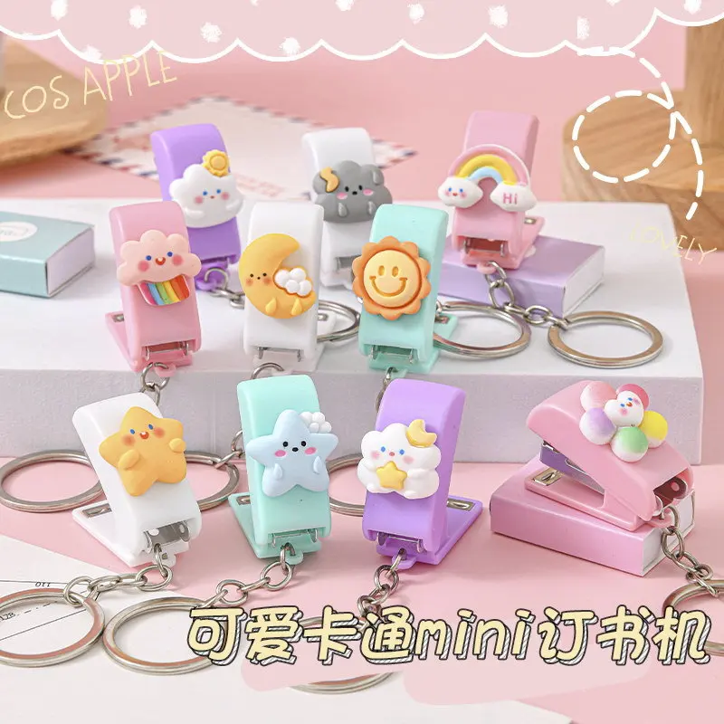 

Cute Mini Animal Stapler Creative Portable Book Binding Machines Keychains School Supplies Office Accessories Stationery Gifts