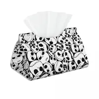 Custom Jack Skellington Facial Tissue Box Cover Rectangular Christmas Nightmare PU Leather Tissue Box Holder for Car Bathroom 1