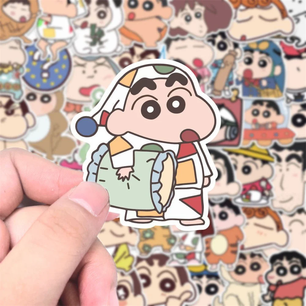 50/100Pcs Cartoon Anime Crayon Shin chan Stickers For Car Laptop Phone Stationery Decor Decals Waterproof Sticker Kids Toys 3