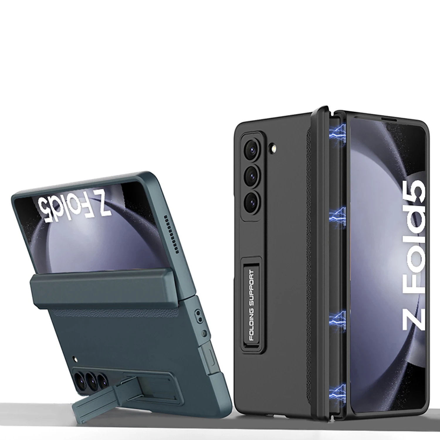 GKK Magnetic Hinge Case with Tempered Glass Bracket and Matte Plastic Cover