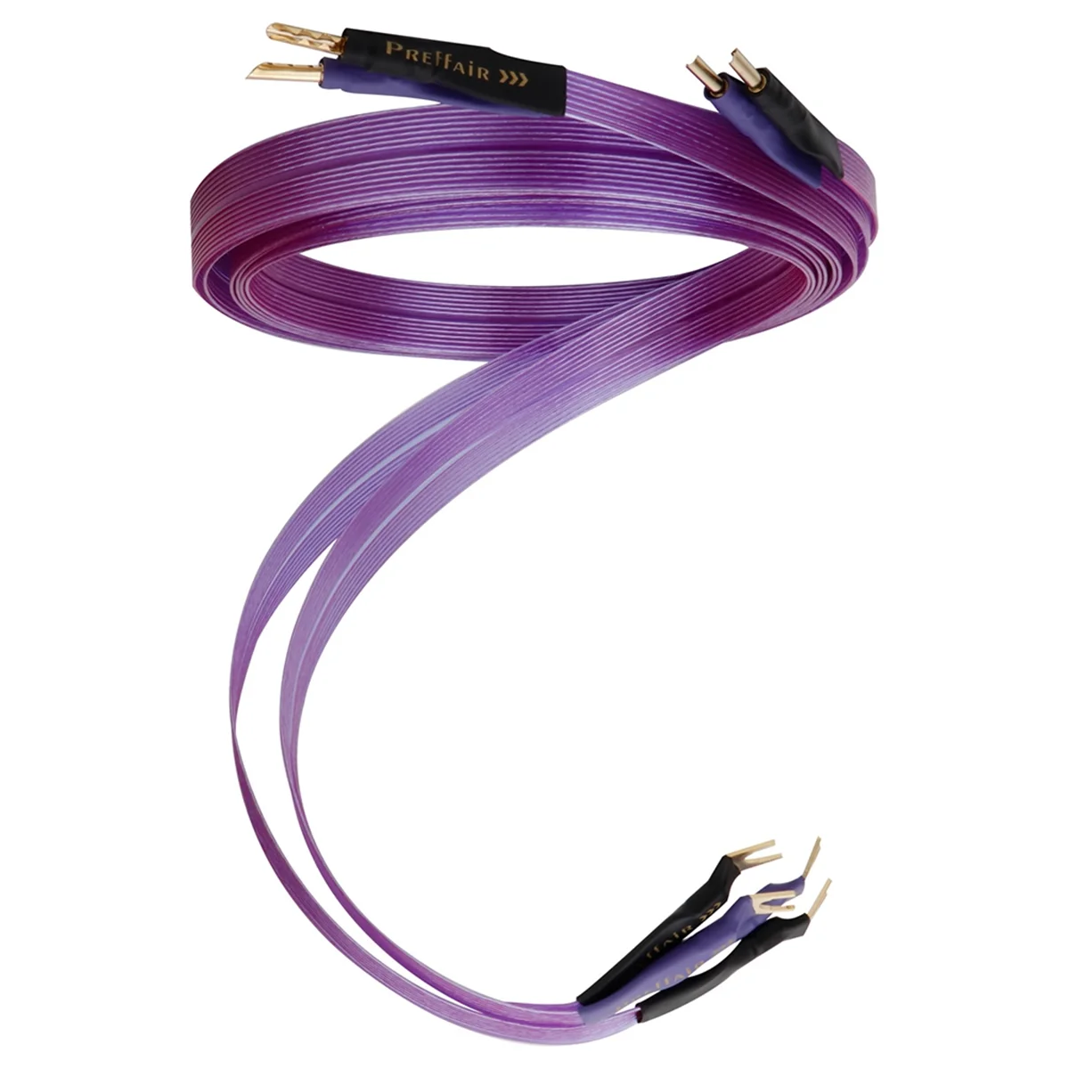 Hot sale HiFi OCC Speaker Cable Hi-End Pure Copper Belt with Serrated -Plated Banana Y Plugs Cable Speaker Amplifier