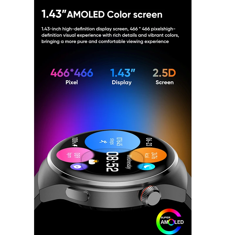  Ʈ ġ    ȭ 2024, MT 26 Ʈ ġ AMOLED, 1.43 ġ NFC GPS , 466*466 HD ȭ