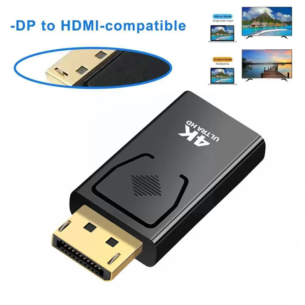 4K 디스플레이 포트-HDMI 어댑터 변환기, 디스플레이 포트 Male DP-HDMI Female HD TV 케이블 어댑터, PC 프로젝트 L6D6 용 비디오 오디오