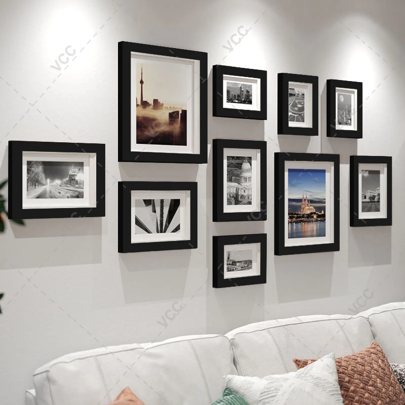 

10Pcs/Set Natural Wood Picture Frames For Pictures Wall Photo Frame Pictures Wall Hanging Frame Home Decoration Photo Decor
