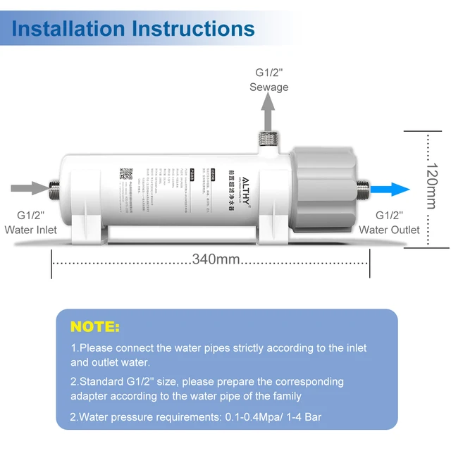 ALTHY 0.01μm PVDF Ultrafilteration Water Filter System สําหรับการลดแบคทีเรีย, เมมเบรน UF แบบล้างทําความสะอาดได้, น้ําดื่ม 6
