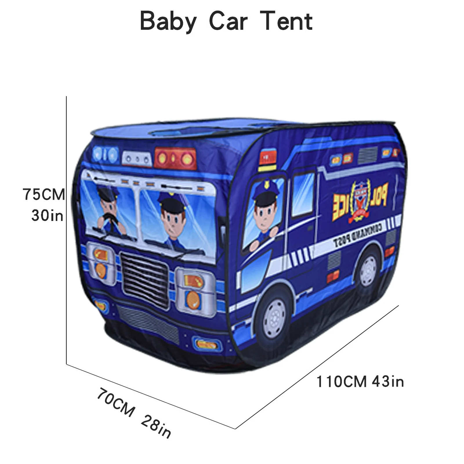 Children'S Indoor Car Tent Toys,Princess Boy Baby Game House,Folding Game House,Police Car Styling 2