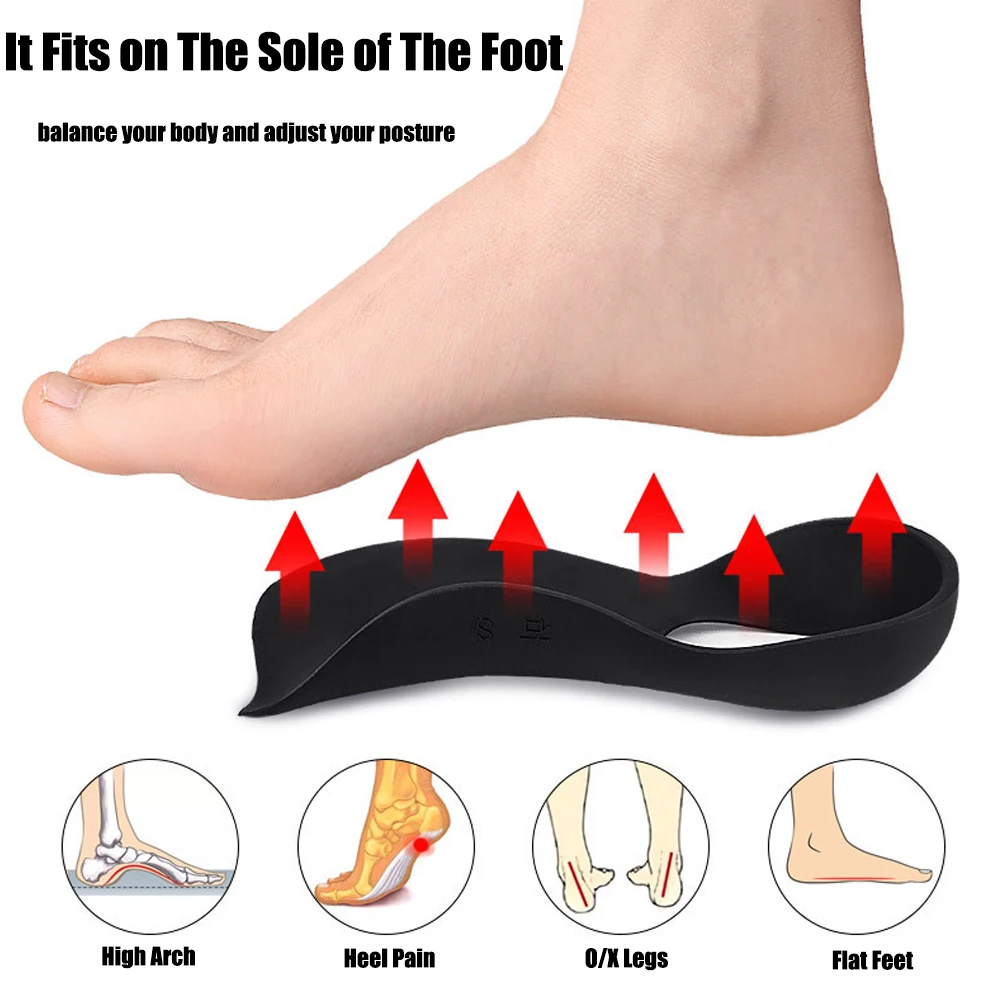Orthopädische Einlegesohlen zur Schmerzlinderung bei Plantarfasziitis, Therapie für Plattfüße, Fußgewölbestütze für Schuhe, Damen und Herren, XO-Bein-Korrektor – Detail 6