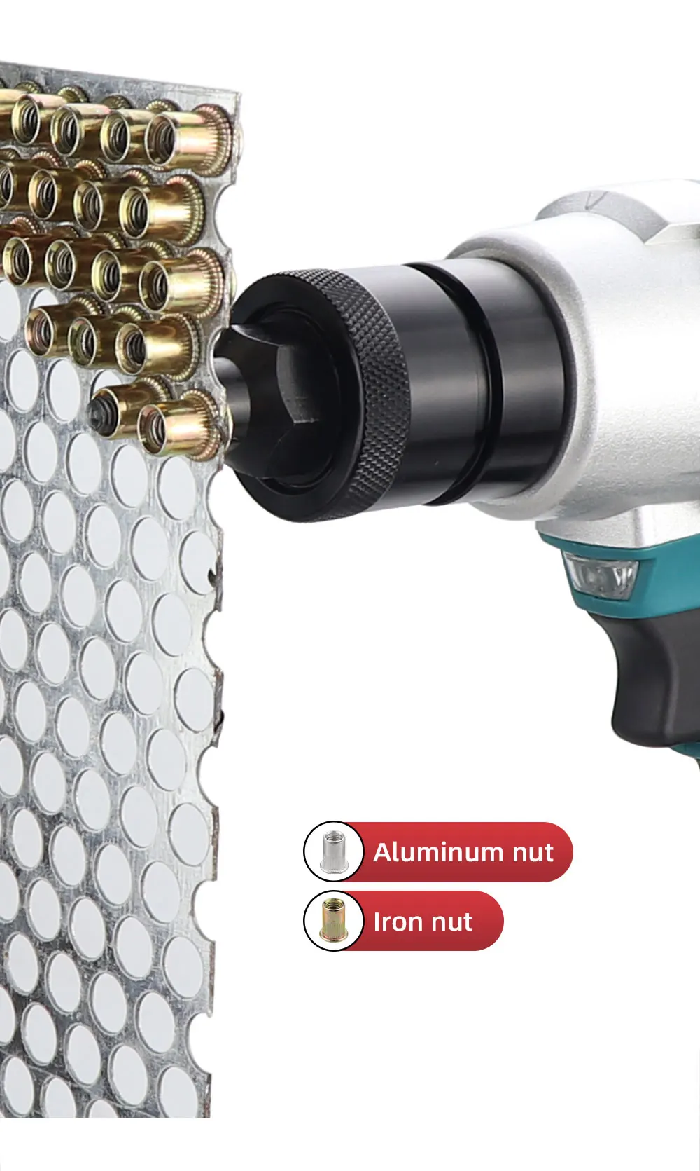 HIFESON Electric Rivet Gun Powerful Brushless Electric Submachine Gun Automatic Riveting Nut Gun Riveting Tool M3M4M5M6M8M10