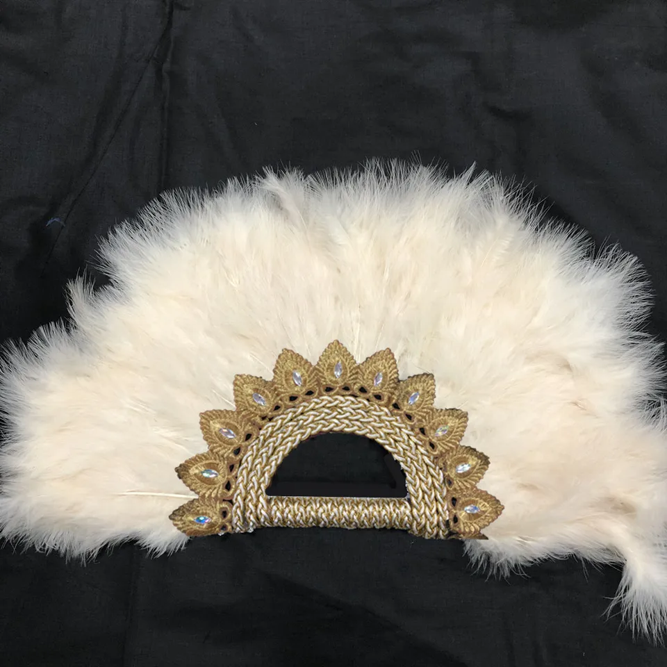 Ventaglio In Piume Di Tacchino Fatto A Mano – Accessorio Danza Africana, Per Matrimoni, Feste A Tema E Performance