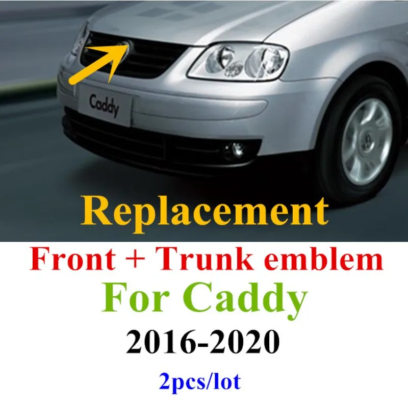 

2 шт., передние и задние эмблемы для Caddy 2016 2017 2018 2019 2020