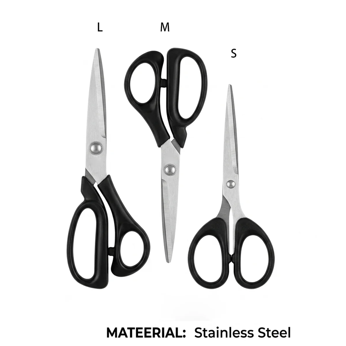3pcs Stainless Steel Scissors Office Scissors Household Tailor Scissors Sewing Combination Scissors Multifunctional Hand Scissor - 5