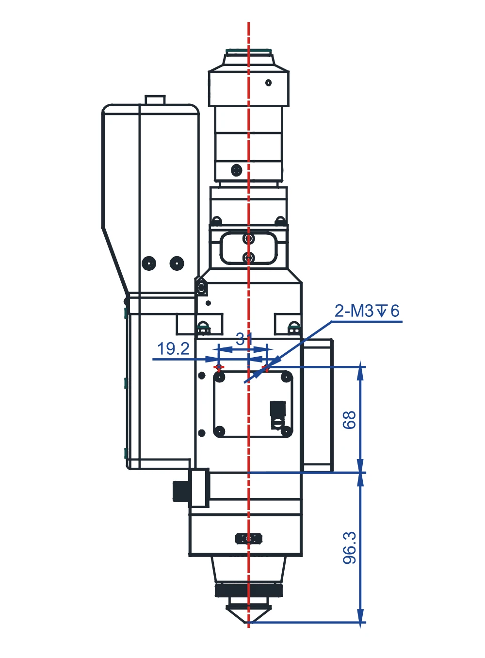 WSX NC30 Schneidkopf 0–3 kW, automatische Fokussierung, Faserlaser-Schneidkopf, maximale Laserleistung 3000 W, für Metallschneidemaschine – Detail 4