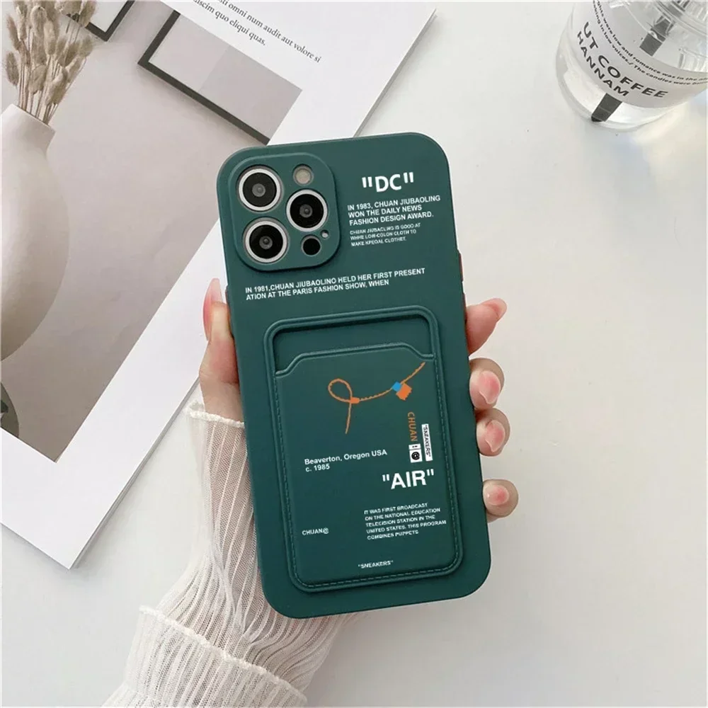 thumbnail image 1 of Funda tipo billetera con tarjetero de moda para iPhone 14 Pro Max 11 12 13 Pro Max XR X XS Max 7 8 Plus, funda deportiva de silicona suave, 1 of 5