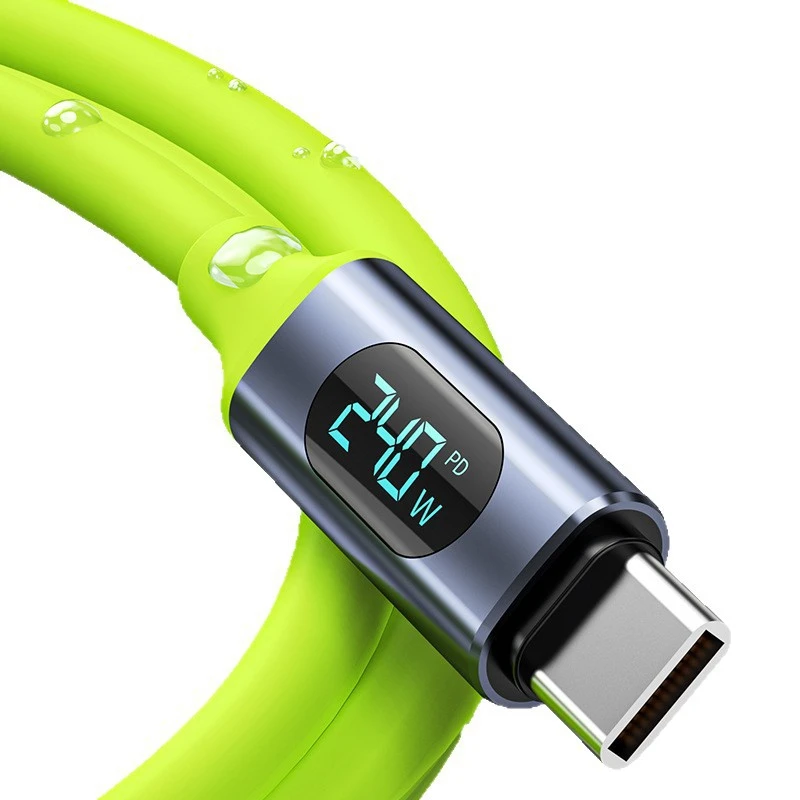 Ultra-Durable Liquid Silicone Type C Fast Charging Cable with LED Display
