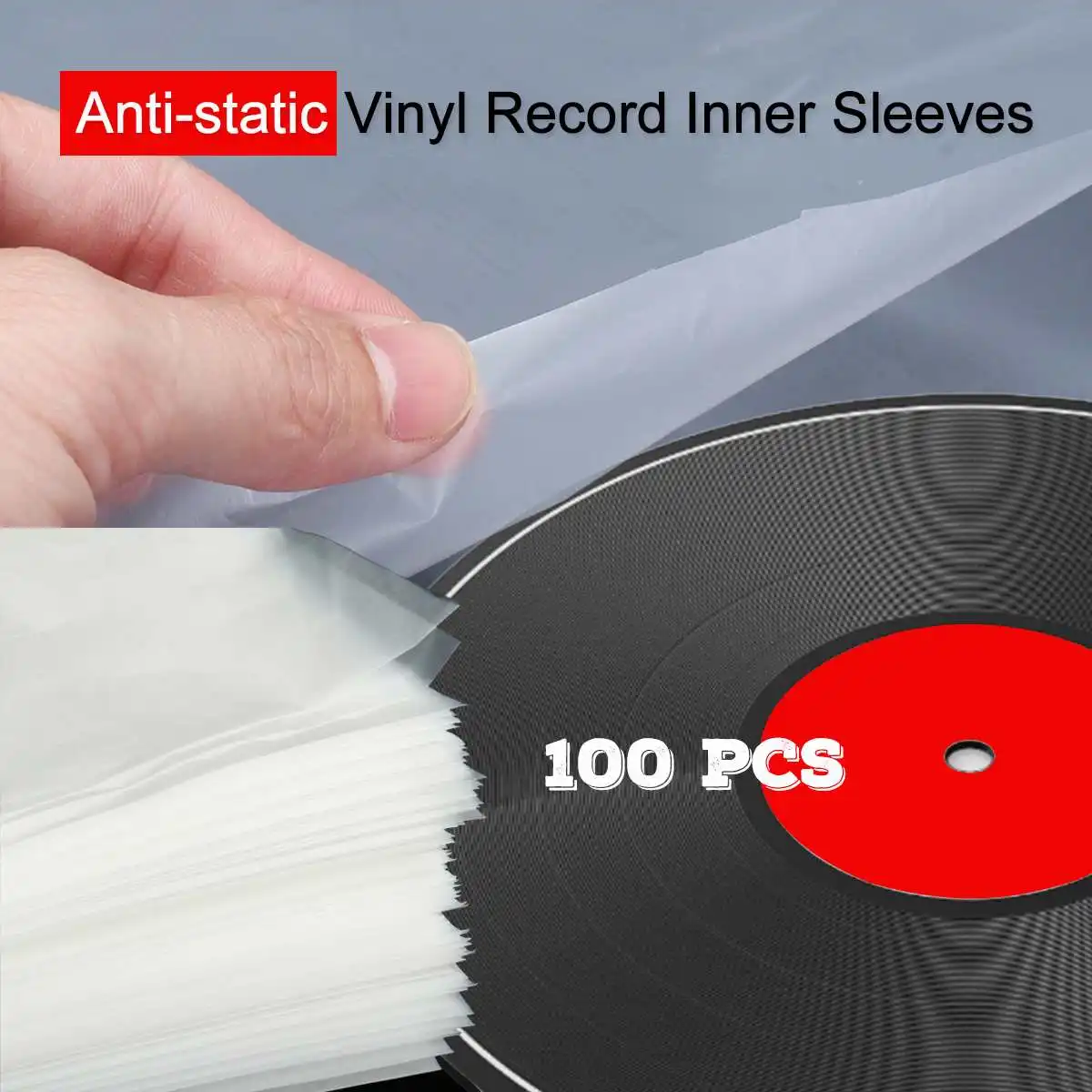 50/100Pcs PE Vinyl Record 12" LP Plastic Bag Anti-static AudioTurnable Sleeves Outer Inner Clear Dustproof Cover Container Record Protective Sleeves Vinyl Record Storage Case