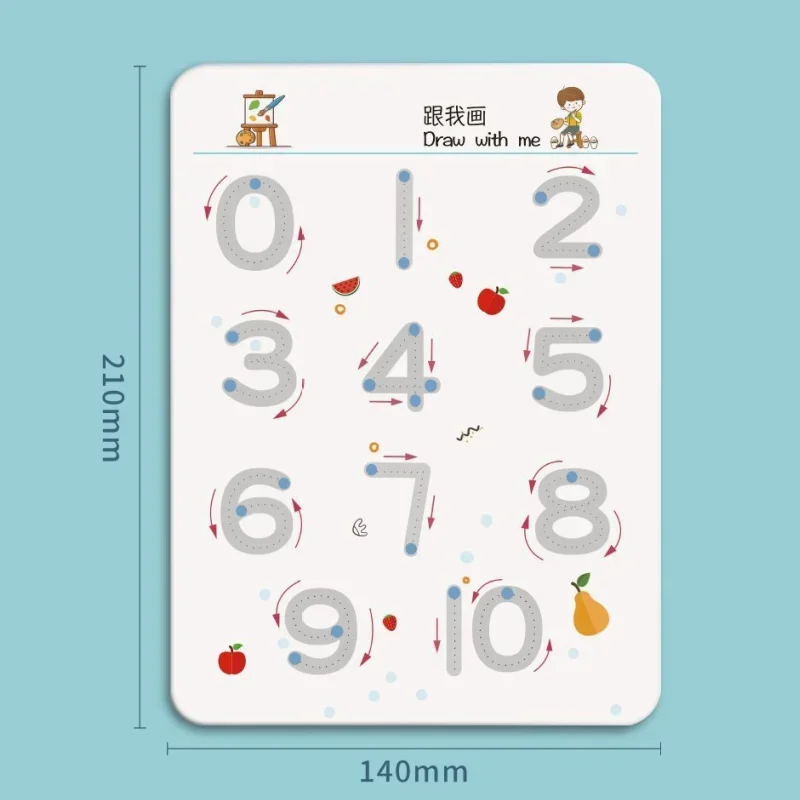 Magical Tracing Workbook Montessori Educational Writing for Children Reusable Pen Control Training Calligraphy Copybook for Kids 4