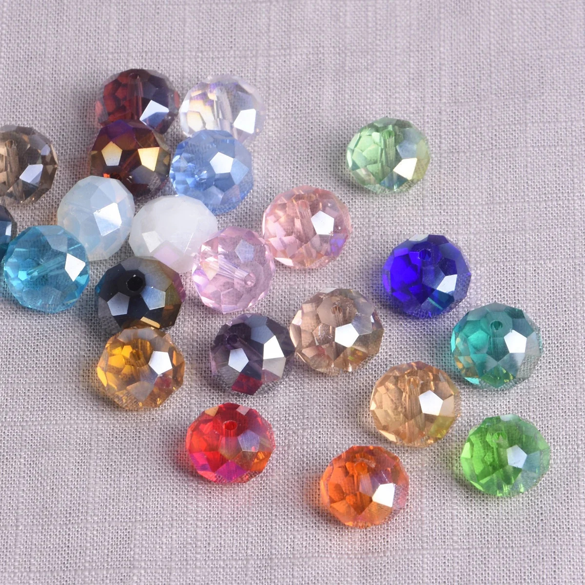 RUBYCA – Perline In Cristallo Ceco 10 Mm – Filo Da 39 Pz – Colori Pastello Assortiti – Per Creazione Gioielli Fai Da Te