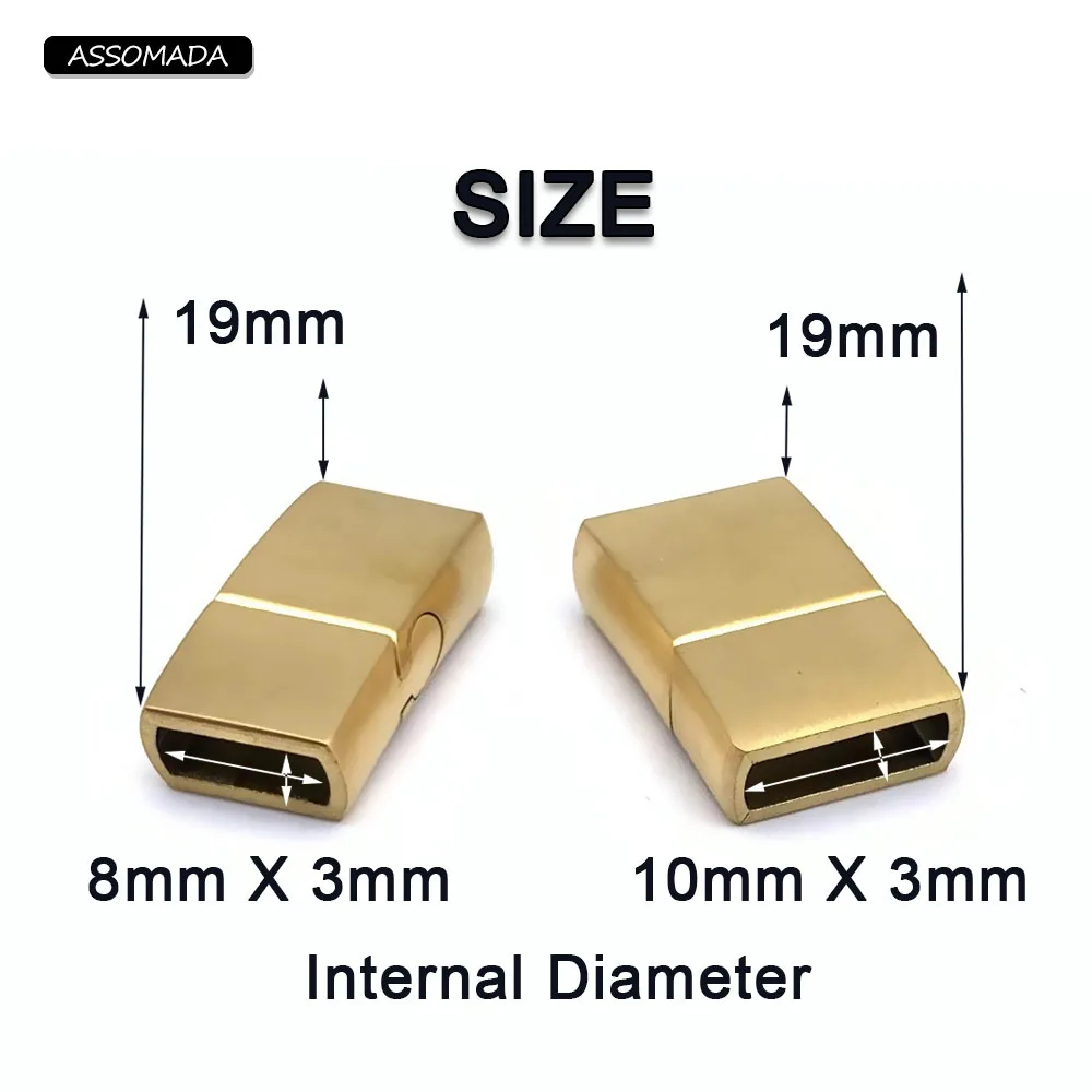 Hole 10x3mm 8x3mm Stainless Steel Magnetic Clasps For