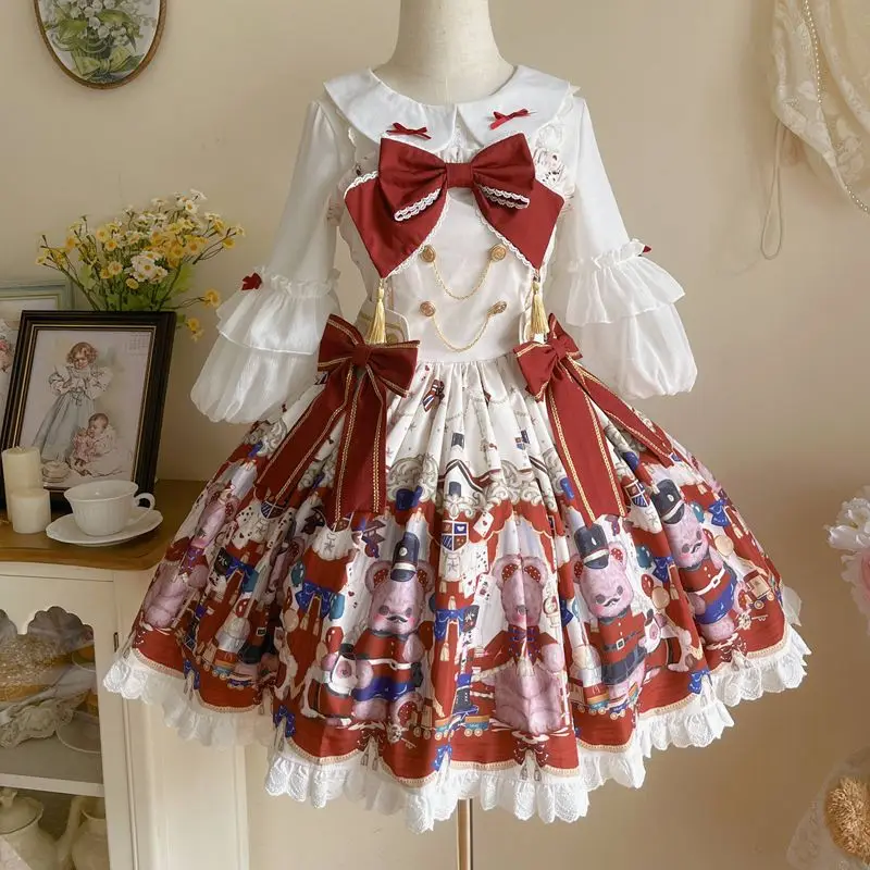 Sweet Lolita JSK Dress With Strawberry Floral Print Pink JSK M