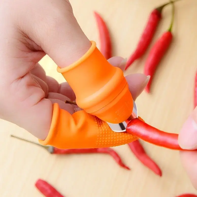 Finger Protector Thumb Knife Protector Gears Cutting Vegetable Harvesting Knife Pinching Plant Blade Scissors Gloves Silicone