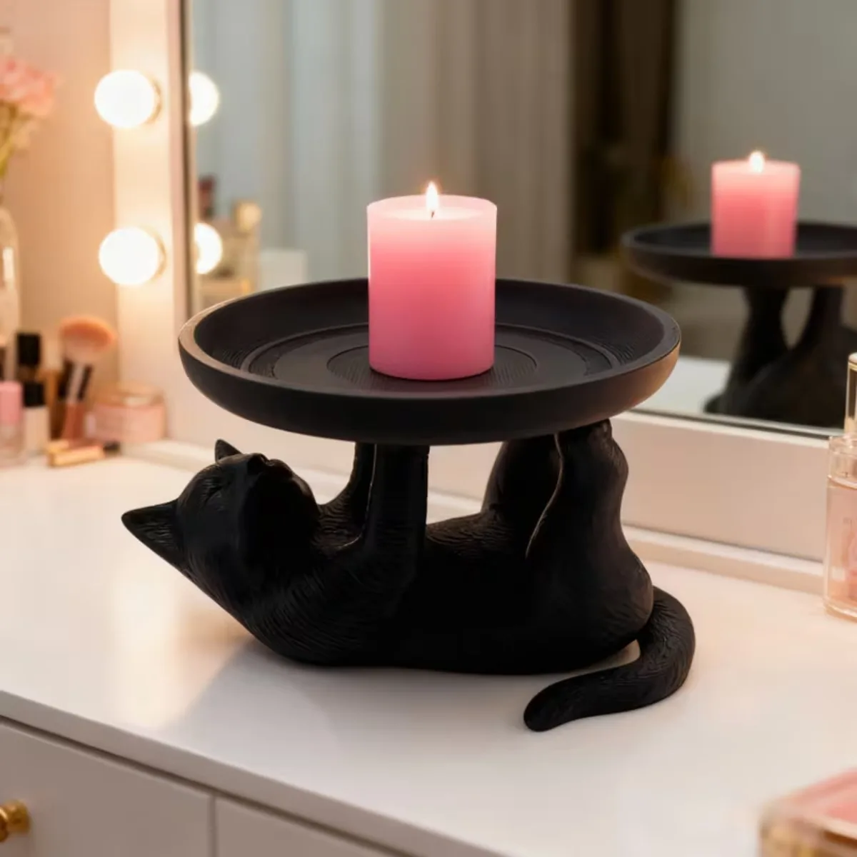 3D Printed Cat Shaped Jewelry Organizer Tray for Keys Earrings Cute Feline Design Desktop Home Decoration Accessories Fairy 1PC 5
