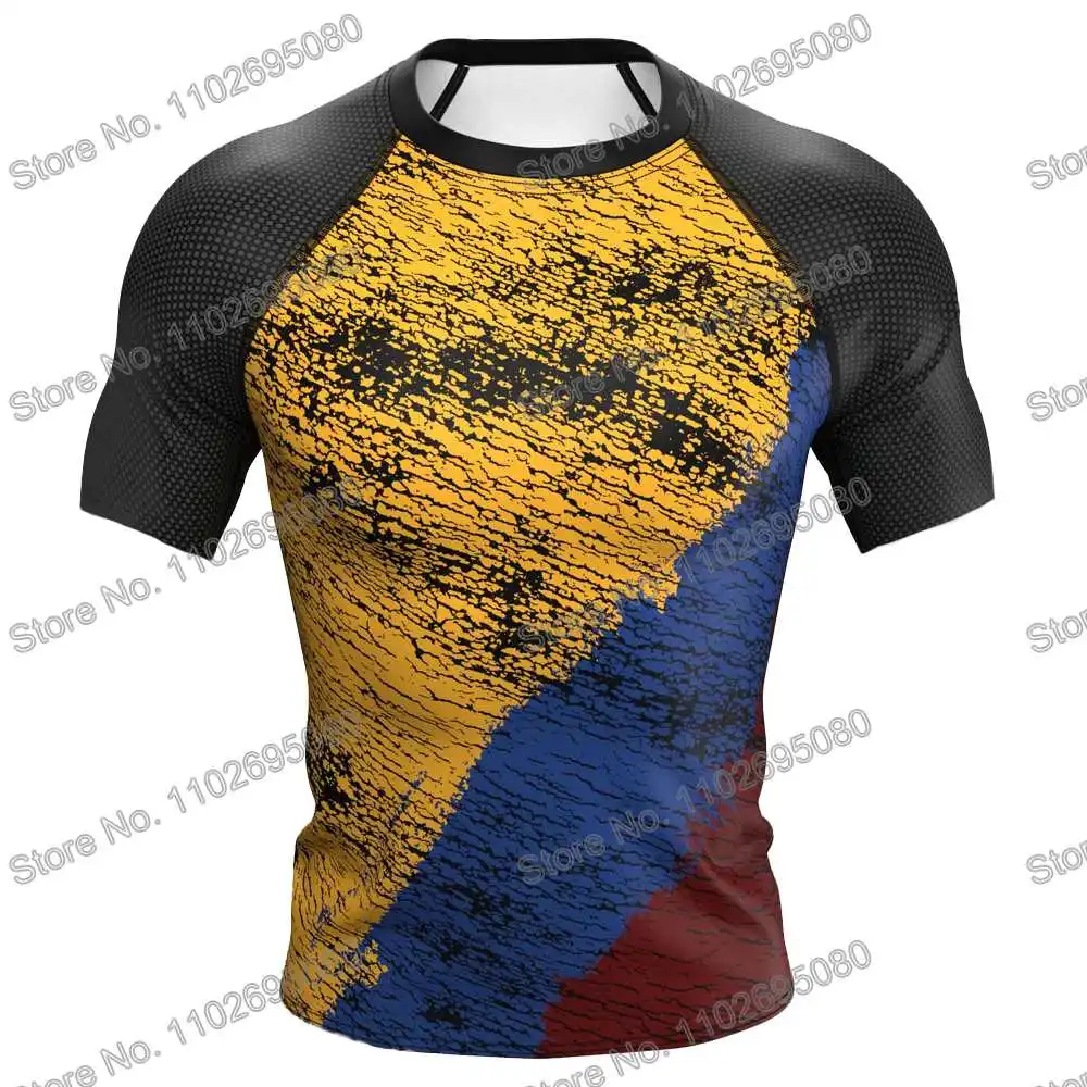 Колумбия Одежда для серфинга БЖЖ ММА Мужчины Сыпь охранник Короткий рукав Футболка для дайвинга Купальники Лето Пляжный гидрокостюм Женщины Топы для тренажерного зала