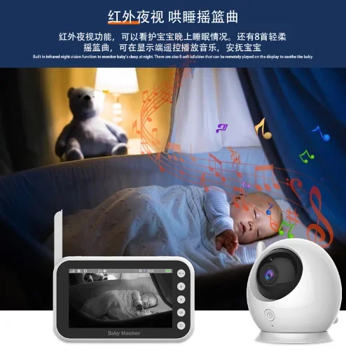 video-nanny-baby-cameras-24g-wireless-babysitter-audio-43''hd-baby-monitor-with-camera-2-way-audio-night-vision-babyphone