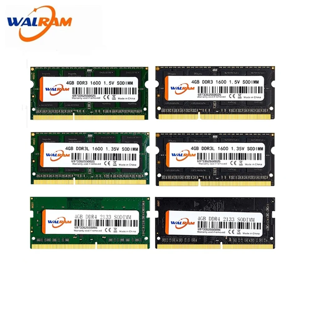 Walram DDR3 DDR3L 노트북 램, Sodimm 노트북 내장 메모리, 8GB, 16GB, 1333MHz, 1600MHz, 2400MHz, 2666MHz, 3200MHz, 204 핀, 1.35V, 1.