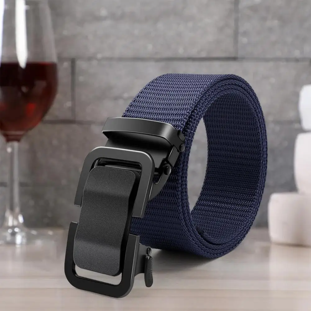 

Graceful Body Curves Belt High Strength Thicken Canvas Belt with Automatic Buckle for Men's Pants Anti-slip Waist for Training