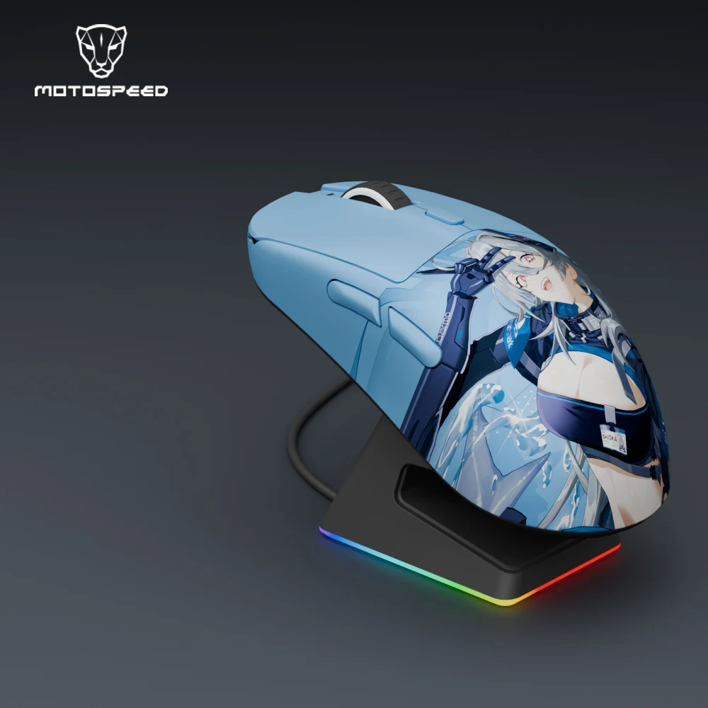 Motospeed X5 Gaming Mouse Magnetic Charging Base PAW3395 Double 8K Wireless Wire Connection Macro Gamer Mouse DPI 26000 Adjustab