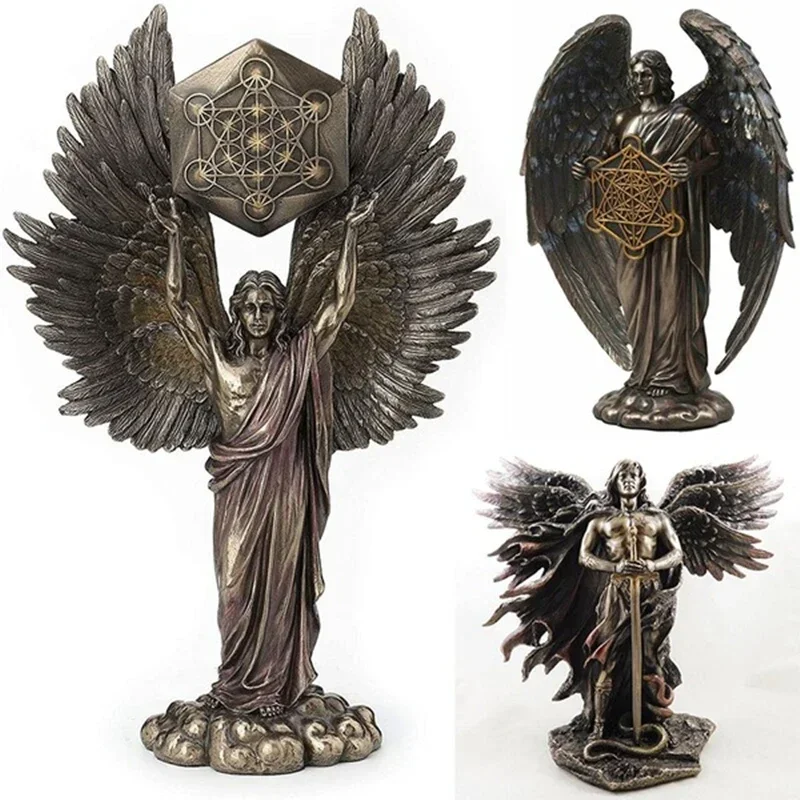 ๐๏ธ Metatron Angel with Flower of Life Statue โ Sacred Geometric Figurine of the Celestial Scribe (C. St. Michael) 1