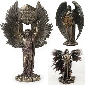 🕊️ Metatron Angel with Flower of Life Statue – Sacred Geometric Figurine of the Celestial Scribe (C. St. Michael) 1