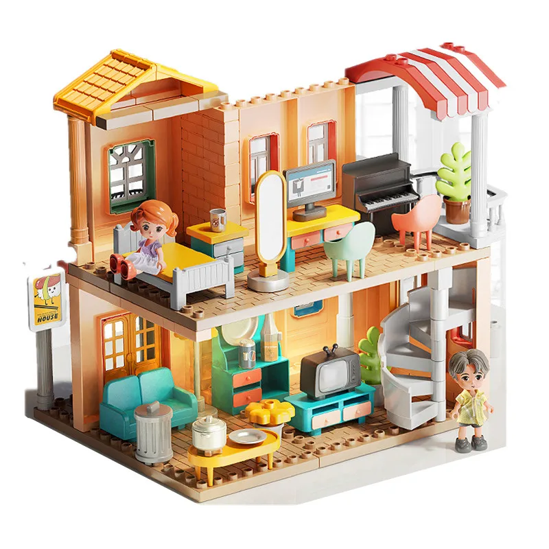 Deluxe Dollhouse Building Set for Imaginative Play – Complete with Kitchen, Bedroom, Bathroom, Living Room, and Furniture Accessories