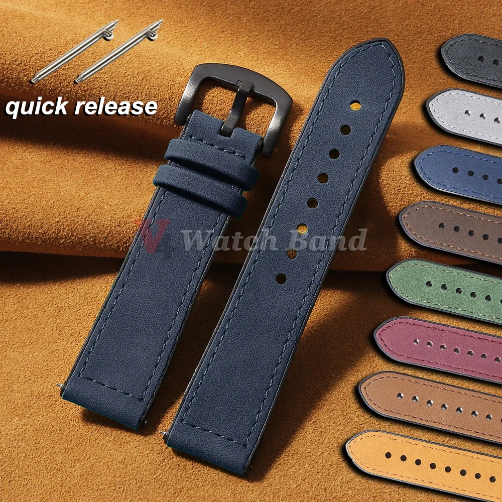 Vintage Suede Silicone Leather Bracelet - Quick Release Sport Wristbelt Accessory
