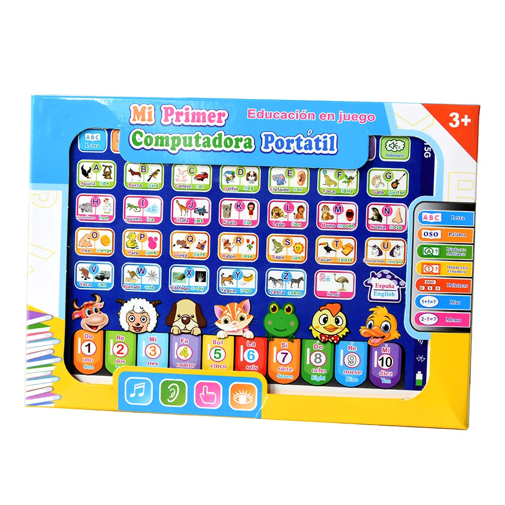 English Spanish Learning Small Laptop Toy for Kids. Boys and Girls Computer for Aphabet ABC.Numbers.Words.Spelling.Maths.Music 4
