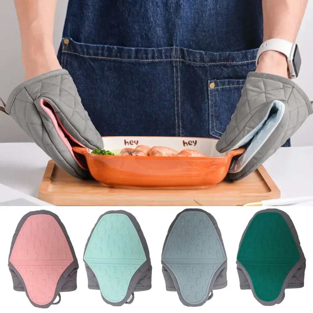 Creative Thickened Heat Resistant Oven Glove Anti Scalding Cotton Glove Cute Fish Cat Paw Kitchen Microwave Oven Mitt Pot Holder