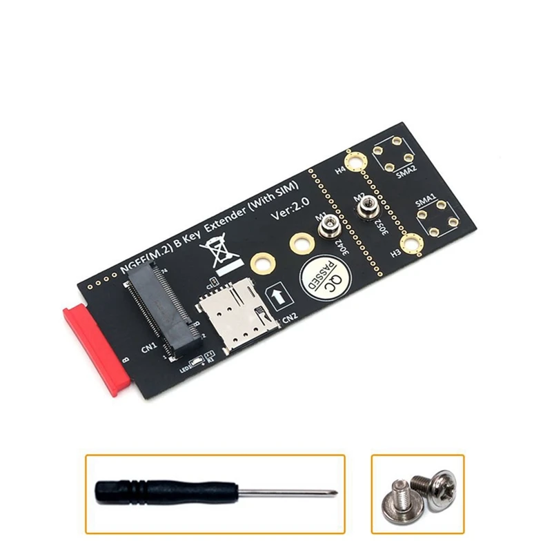 Adattatore Modulo Wireless Key-B M.2 Con Supporto Per Slot Per Scheda Sim 5G 4G 3G Lte Modem Gsm Nero Per Scheda Chiave Ngff 3042 3052 M2 B