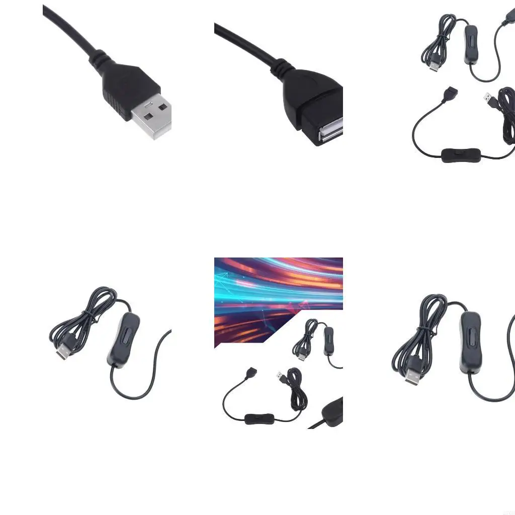 Extension USB Cable with Power Button Switchs for Travel Recorder LED Desk Lamp
