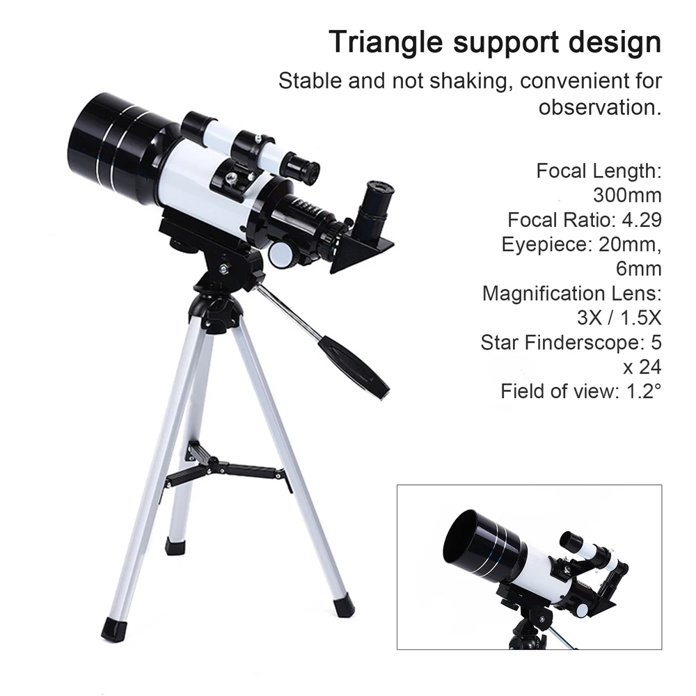 F30070 Astronomical Telescope Outdoor Stargazing Telescope High Clear