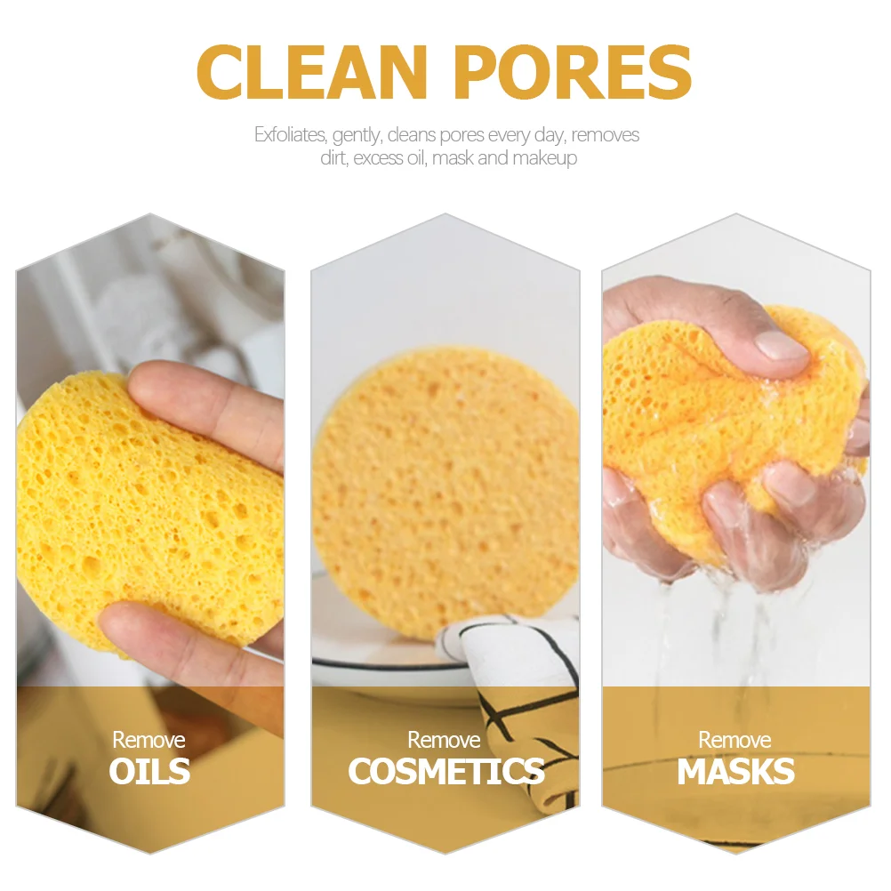 25 Pcs Compression Face Puff Facial Sponges Makeup Blender Removal for Estheticians Cellulose Scrubber Cleansing 3