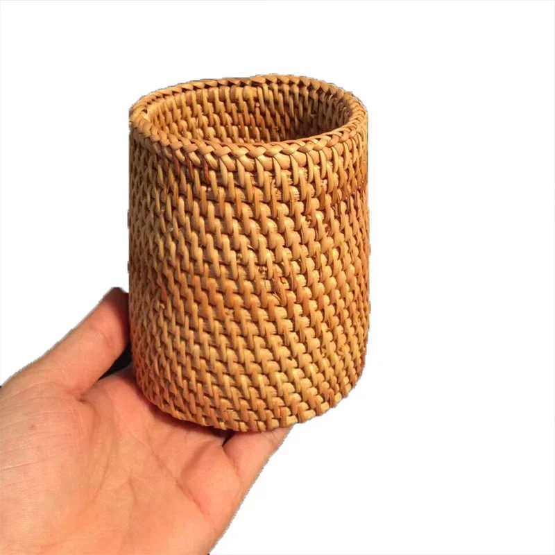 NEW Handmade Rattan Storage Box Baskets Organizer Manual Rattan Chopsticks Spoon Dinner Knive Forks Tableware Holder Storage Box 4