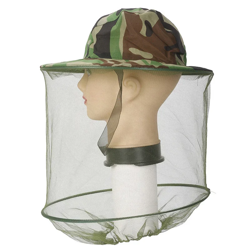 Head Face Protection Veil Mask Hat Bee Bug Insect Anti-mosquito Safety Prevention Head Net Camouflage Beekeeping hat